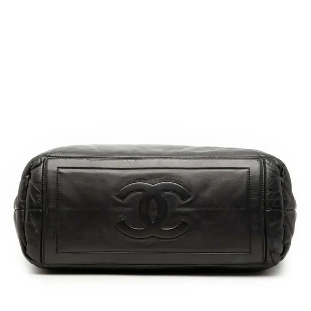 CHANEL Black Leather Tote Bag